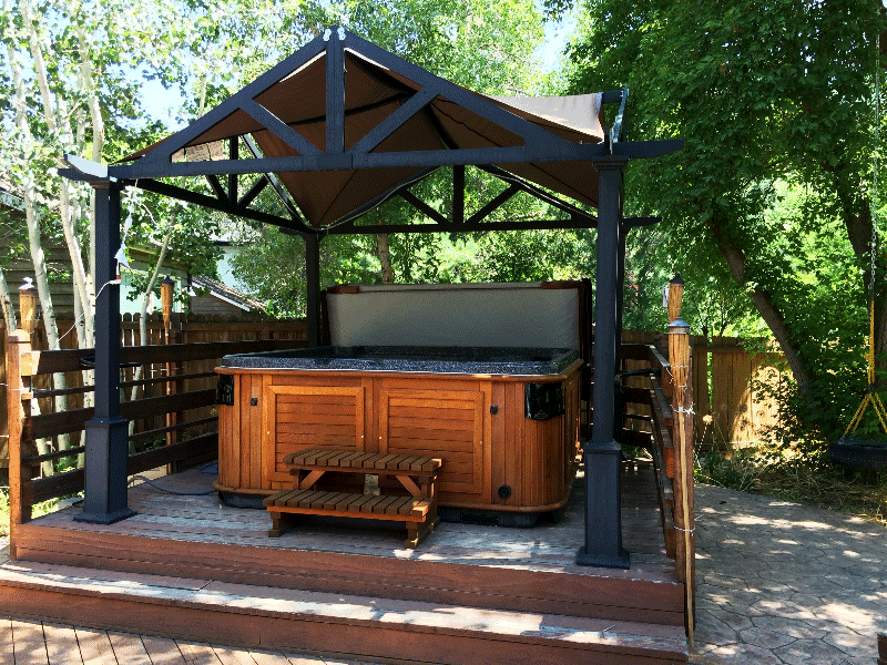 Arctic Spas Hot tub covered with a gazebo